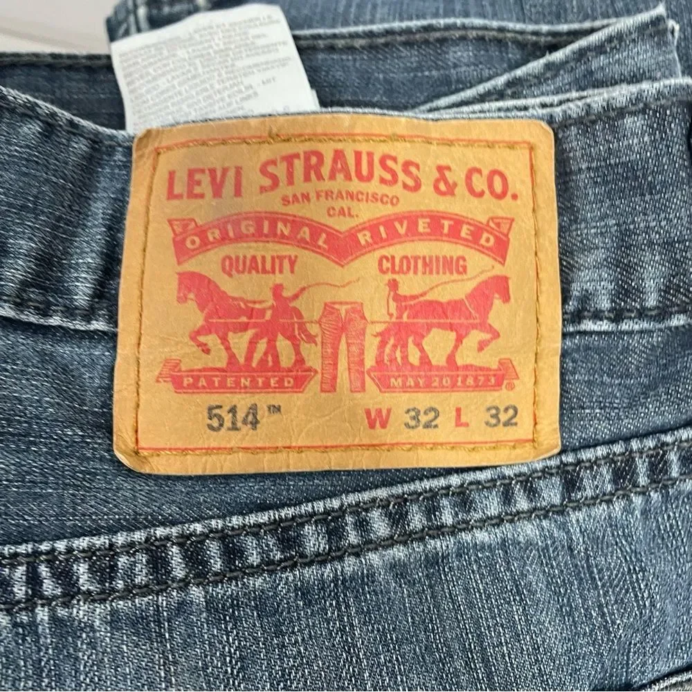 Levi's 514 32x32 Medium Wash Straight Fit Jeans - Picture 6 of 6